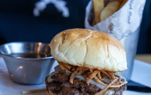 Burger plate from High Bank Distiller, for 2026 Restaurant Week